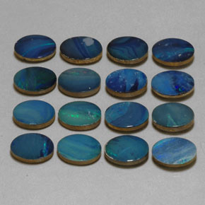 Gemas de doblete de ópalo multicolor natural de  ct, corte óvalo, opaco