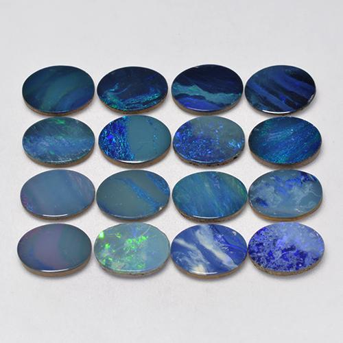 Gemas de doblete de ópalo multicolor natural de 11,31 ct, corte óvalo, opaco