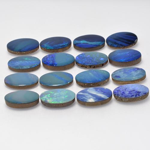 Gemas de doblete de ópalo multicolor natural de 11,31 ct, corte óvalo, opaco
