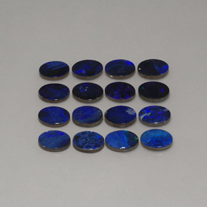 Gemas de doblete de ópalo multicolor natural de  ct, corte óvalo, opaco