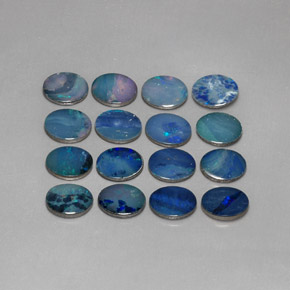 Gemas de doblete de ópalo multicolor natural de  ct, corte óvalo, opaco