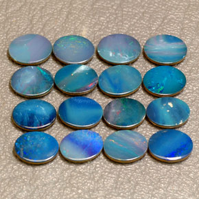 Gemas de doblete de ópalo multicolor natural de  ct, corte óvalo, opaco