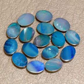 Gemas de doblete de ópalo multicolor natural de  ct, corte óvalo, opaco