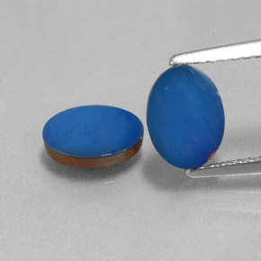 Gemas de doblete de ópalo azul natural de 1,44 ct, corte óvalo, opaco
