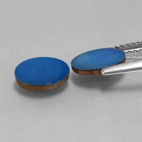 Gemas de doblete de ópalo azul natural de 1,44 ct, corte óvalo, opaco