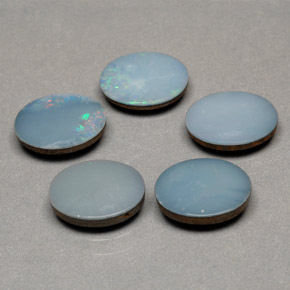 Gemas de doblete de ópalo multicolor natural de  ct, corte óvalo, opaco