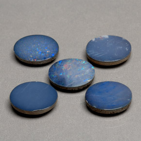 Gemas de doblete de ópalo multicolor natural de  ct, corte óvalo, opaco