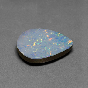 Doblete de ópalo multicolor natural de 9,47 ct, en forma de pera, opaco