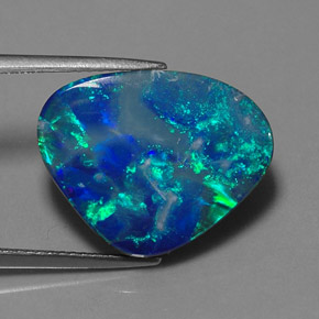 Doblete de ópalo multicolor natural de 9,48 ct, forma elegante, opaco