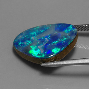 Doblete de ópalo multicolor natural de 9,48 ct, forma elegante, opaco