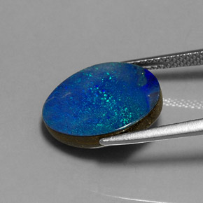 Doblete de ópalo multicolor natural de 6,11 ct, forma elegante, opaco