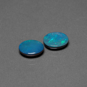 Gemas de doblete de ópalo multicolor natural de  ct, corte óvalo, opaco