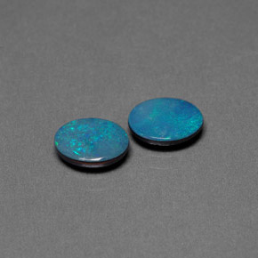 Gemas de doblete de ópalo multicolor natural de  ct, corte óvalo, opaco