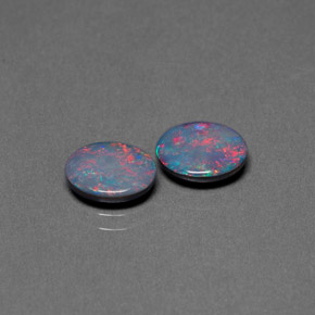 Gemas de doblete de ópalo multicolor natural de  ct, corte óvalo, opaco