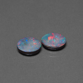 Gemas de doblete de ópalo multicolor natural de  ct, corte óvalo, opaco