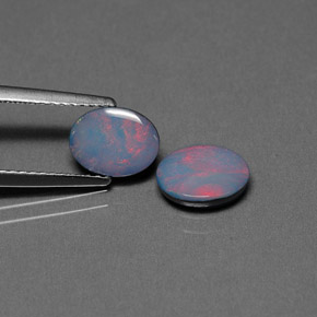 Gemas de Doblete de ópalo Multicolor natural de  ct, Corte Óvalo, Opaco