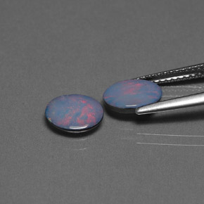 Gemas de Doblete de ópalo Multicolor natural de  ct, Corte Óvalo, Opaco