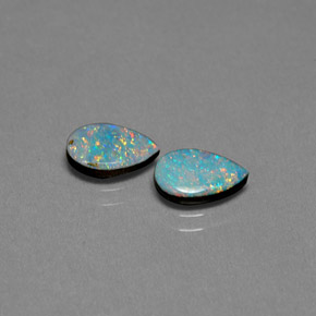 Gemas de doblete de ópalo multicolor natural de  ct, en forma de pera, opaco