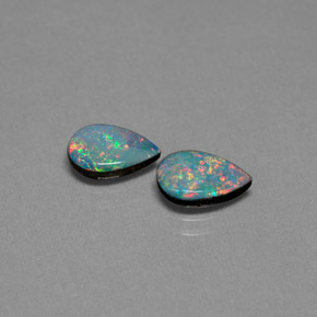 Gemas de doblete de ópalo multicolor natural de  ct, en forma de pera, opaco