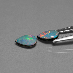 Gemas de doblete de ópalo multicolor natural de  ct, en forma de pera, opaco