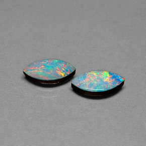 Gemas de doblete de ópalo multicolor natural de  ct, marquesa, opaco