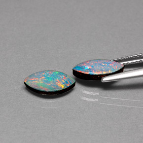 Gemas de doblete de ópalo multicolor natural de  ct, marquesa, opaco