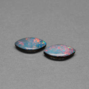 Gemas de doblete de ópalo multicolor natural de  ct, marquesa, opaco