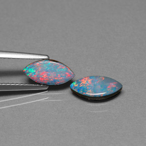 Gemas de doblete de ópalo multicolor natural de  ct, marquesa, opaco