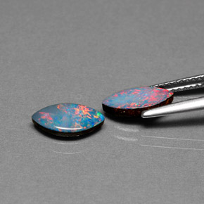Gemas de doblete de ópalo multicolor natural de  ct, marquesa, opaco