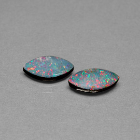 Gemas de doblete de ópalo multicolor natural de  ct, marquesa, opaco