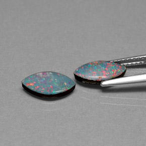 Gemas de doblete de ópalo multicolor natural de  ct, marquesa, opaco