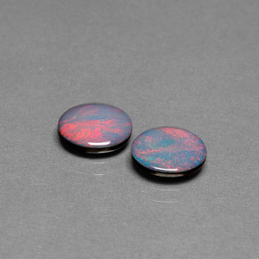 Gemas de doblete de ópalo multicolor natural de  ct, corte óvalo, opaco
