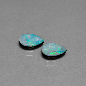 Gemas de doblete de ópalo multicolor natural de  ct, en forma de pera, opaco