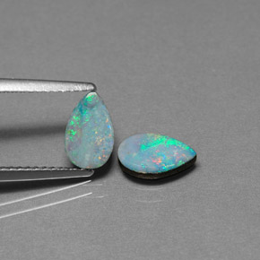 Gemas de doblete de ópalo multicolor natural de  ct, en forma de pera, opaco
