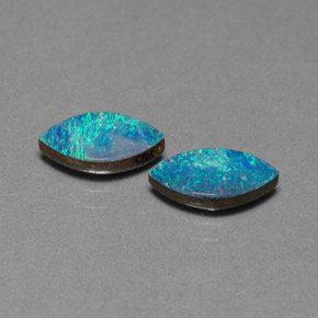 Gemas de doblete de ópalo multicolor natural de  ct, marquesa, opaco