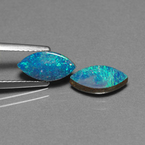 Gemas de doblete de ópalo multicolor natural de  ct, marquesa, opaco