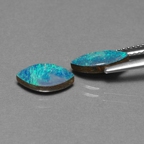 Gemas de doblete de ópalo multicolor natural de  ct, marquesa, opaco