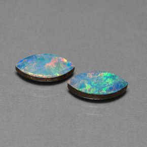 Gemas de doblete de ópalo multicolor natural de  ct, marquesa, opaco