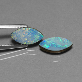 Gemas de doblete de ópalo multicolor natural de  ct, marquesa, opaco
