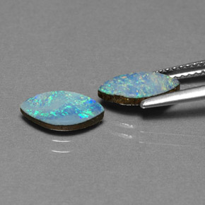 Gemas de doblete de ópalo multicolor natural de  ct, marquesa, opaco