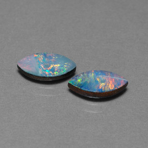 Gemas de doblete de ópalo multicolor natural de  ct, marquesa, opaco