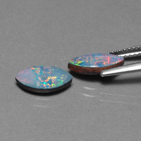 Gemas de doblete de ópalo multicolor natural de  ct, marquesa, opaco