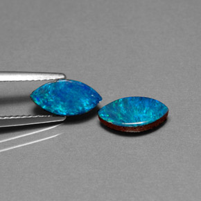 Gemas de doblete de ópalo multicolor natural de  ct, marquesa, opaco
