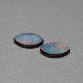 Gemas de doblete de ópalo multicolor natural de  ct, marquesa, opaco