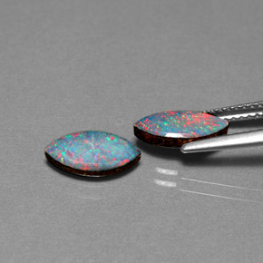 Gemas de doblete de ópalo multicolor natural de  ct, marquesa, opaco