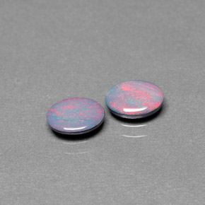 Gemas de doblete de ópalo multicolor natural de  ct, corte óvalo, opaco