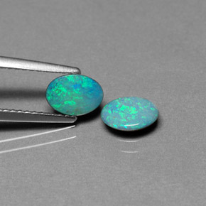 Gemas de Doblete de ópalo Multicolor natural de  ct, Corte Óvalo, Opaco