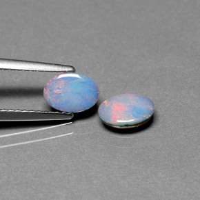 Gemas de doblete de ópalo multicolor natural de  ct, corte óvalo, opaco