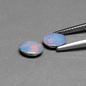 Gemas de doblete de ópalo multicolor natural de  ct, corte óvalo, opaco