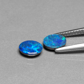 Gemas de doblete de ópalo multicolor natural de  ct, corte óvalo, opaco